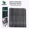 Marie's 12pcs / set charcoal penna för målning ritning lapiz uppsättning student brevpapper skola konst levererar pennor för studenter