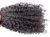 Extensions de cheveux humains 3B 3C Clip en brésilien crépus bouclés vierge trame épaisse 120G 1 ensembles tête complète 9205633