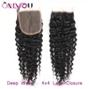 Mink Brazilian Deep Wave Virgin Human Hair Weave Bundles with Closure 3 Bundles Deep Curly Deals with Lace Frontal Bundles Hair Ex6498596