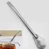 Stainless steel Bombilla straws Yerba mate straw filter straw drinking gourd filter spoon party bar supplies LX3526