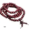 6mm naturlig sandelträ buddhistisk buddha meditation 108 pärlor träbön pärla mala armband kvinnor män smycken