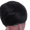 Direto da fábrica moda rihanna legal curto penteado perucas bestseller peruca preto em linha reta celebridade penteado encantador estilo sintético