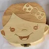 30 PZ Inglese/Spagnolo Bambini Ricordi Del Bambino Risparmiare Denti da Latte Legno Fatina Dei Denti Box Organizzatore Scatola di Immagazzinaggio Ragazzi/Ragazze