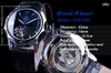 Gewinner Blau Ozean Geometrie Design Transparent Skelett Zifferblatt Herren Uhr Top Marke Automatische Mode Mechanische Uhr