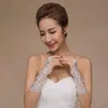 2022 Luxury Short Lace Bride Bridal Gloves Crystals Wedding Accessories Lace Gloves for Brides Fingerless Wrist Length five styles in stock