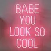 Babe You Look So Cool Neon glass tube Neon Light Sign Home Bar Pub Recreation Room Game Lights Windows Glass Wall Sign 17 14 inche222H