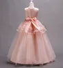 Children Costumes Long Style Lace Flower Girls Dresses Layers Korean Party Wear for 5-16 years old kids