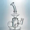 Klein Tornado Percolator Glass Bong Hookahs 8 tum Recycler Water Pipes 14mm kvinnliga fog olje riggar med kvarts banger eller skål 7782217