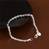 Flicker rope hand chain sterling silver plated bracelet men and women 925 silver bracelet SPB2072377161