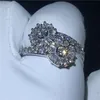 2018 Anello Infinity Flower Colore argento Diamond Cz Stone croce Fede nuziale per fidanzamento da donna Gioielli di moda da sposa