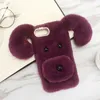 3D Şanslı Köpek Saç Yumuşak TPU Kasa İPhone 15 14 14 Plus 13 12 RPO 11 XS MAX XR X 8 7 6 6S iPhone15 Uzun kulak bling Burun Sevimli Güzel Kürklü Kürk Moda Cilt Kapakları