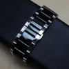 18mm 20mm 21mm 22mm 24mm Polerad metall Black Watchband Rostfritt stål Watch Band Rem Män Silverarmband Ersättare Solid Lin168w