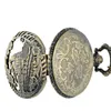 Classic Vine Bronze Train Carved Hollow Steampunk Quartz Pocket Watch Retro Men Kvinnor Halsband Pendant Smyckesgåvor1127531