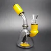 glass water pipe small cute bong piece 5'' heady smoking pipe with 14mm male joint glass bong beaker base bong Little Waterpipe