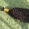 Kinky Curly Brazilian Curly Bulk Human Hair For Braiding 1 Bundles 10 to 26 Inch Natural Color Hair Extensions