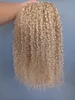 Brazilian Human Virgin Remy Kinky Lockigt Hair Weft Blond Färg Obearbetad Baby Mjuka Extensions 100 g/bunt Produkt