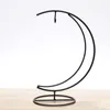 Sturdy Metal Iron Stand Practical Moon Shape Hanging Display Rack Glass Globe Air Plant Terrarium Holder Top Quality 3 5dd BB