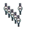 10 pcs Rainbow Color Light Bulb Lamp Gaiola de Pérolas Gaiola Medalhão Pingente de Óleo Essencial Difusor Jóias DIY Para Pérolas de Ostra