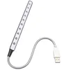 10LED Plastic USB Super Bright Light Flexible Lamp for Notebook Laptop PC 10 LED Light Free Shipping LLFA