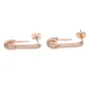 2018Creative personnalisé or rose ruban couleur petit trombone boucles d'oreilles cadeau pour les femmes anniversaire bijoux accessoires235W