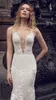 Lian Rokman Newest Charming Mermaid Wedding Dresses Bohemian Lace Applique Deep V Neck Backless Lace Appliques Custom Made Bridal Gowns