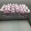 Caldaia rosa a doppia elica Vetro Bbong Wwater Pipe Smerigliatrice per unghie in titanio, gorgogliatori di vetro per tubi da fumo Colori misti