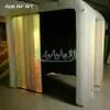 Unique Designd White Outside Black Inside Inflatable Photo Booth Props/Backdop Photo Wall With Led Lighting For Rental Advertising/Wedding