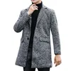 Kewlstyle Men's Coat Jacket Winter Scedt Long Longe Single Single Breadted Peacoat Wool Asian Size Windbreaker Abrigo Hombre Tr081