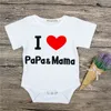 2018 Nowy Baby Boy Ubrania Zestaw Dziewczyn Stroje Kocham Papa Mama Romper + Spodnie 2 sztuk Dnia Dzień Ojca Ojciec Dnia Stroje Odzież Dzieci Zestaw