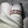 Choucong Volledige 15ct Diamond Rose Gold 925 Sterling Silver Engagement Wedding Band Ring voor Vrouwen Gift