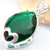 Offerta speciale 10 pezzi / lottp Luckyshine Splendido lucido a forma di cuore gemme di quarzo verde collana in argento pendenti gioielli per le donne