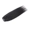 Kinky Prosty klips w rozszerzeniu 100 g Clip in Human Hair Extensions 7 Sztuk / Ustaw gruboziarnisty Clip Yaki w rozszerzeniach