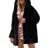Kış Sıcak Faux Kürk Uzun Kapüşonlu Ceket Sıcak Siyah Renk kadın Ceket Moda Kürk Palto Yeni S-3XL