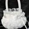 2016 Nowa Ceremonia ślubna Party Love Case Satin Elegancki Bowknot Rose Flower Girl Basket