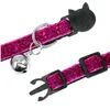 Gorgeous Quick Release Cat Puppy Tag Collar Set Personliga Nylon Dog Collar Graverade Taggar för Små Husdjur Kattunge 1cm Bredd