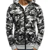 Nouveau sweat à sweat sweat-shirt Hoodies Camouflage de mode Camouflage Hoodie Mens Hip Hop Coat Zip Cardigan Mens Casual Tracksuit avec M-3XL