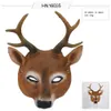 Cospty Christmas Reindeer 3D Animal Realistic Halloween Party Pu Foam Latex Deer Head Mask197Y