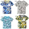 24 stijlen Kinderkleding Meisje Jongen Kinderen 100% Katoen Korte Mouw Sharlk Dinosaur Unicorn Print T-shirt Jongens Meisje Causal Summer T-shirt