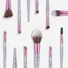 10 pièces paillettes paillettes maquillage pinceaux ensemble ombre à paupières correcteur cils fond de teint visage brosse cosmétique beauté outils