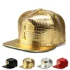 Novo estilo P logotipo dourado para couro de couro snapback snapback tampas de beisebol diamante crocodilo masculino homem dj rap esportes hip hop hats3718541