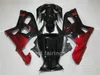 Gratis Custom Fairing Kit för Suzuki GSXR600 GSXR750 2001 2002 2003 Röda Flammor i svart GSXR 600 750 01 02 03 Fairings VV45