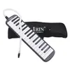 Irin 1 Set 32 ​​Key Piano Style Melodica With Box Organ Accordion Mouth Piece Blow Board (Black)