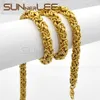 Collana di gioielli di moda in acciaio inossidabile 5mm 7mm 9mm Catena a maglia bizantina color oro per uomo donna SC11 N4150000