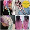 Ombre Kanekalon Jumbo Trecce Capelli 24 pollici 100g Crochet sintetico Estensioni per capelli in fibra per le donne rosa rosa blu