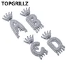 A-Z Letter Name Crown DripLetters NecklacesPendant Für Männer Frauen Gold-Silber-Farbe CZ Hip Hop Schmuck Geschenke