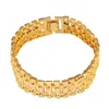 Dubai pulseira de ouro cor de ouro jóias presentes de natal para homens 16mm de largura cadeia de jóias pulseira artesanal