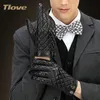 TLOVE Mens Winter Gloves in Genuine Leather Full Palm Touch Screen Gloves, High Quality Sheep Skin Leather, Bussiness Style6608