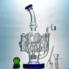 12 pouces Matrix Perc Percolator Bongs En Verre Octopus Arms Recycler Conduites D'eau Dab Oil Rig 14mm Femelle Joint Cire Bong Bleu Couleur OA01