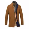 Thicker Mens Trench Coats Winter Long Wool Trench Coat Men Slim Fit Casual Jackets Peacoat Double Collar Woolen Overcoat