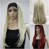 Damer wig flätor peruker 3/4 halv wig huvudband cosplay fancy party wig + wig cap